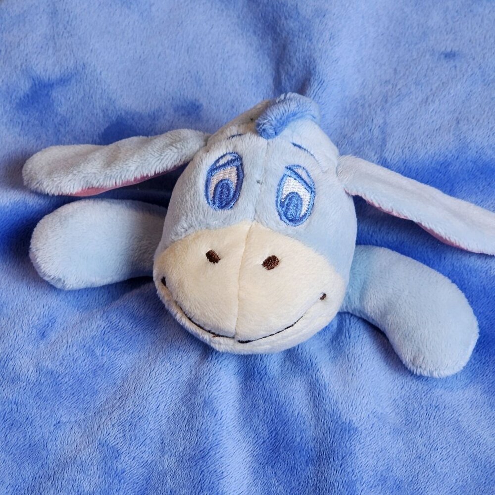 Disney Baby Eeyore blue lovey security blanket teether Hello Little Friend - Picture 3 of 6